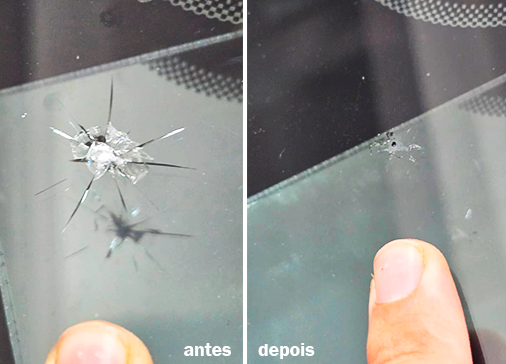 Recuperação de Parabrisa - Foto Antes e Depois